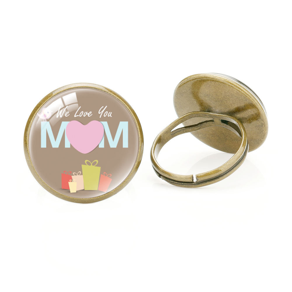 Wholesale mother's love MOM heart-shaped ring