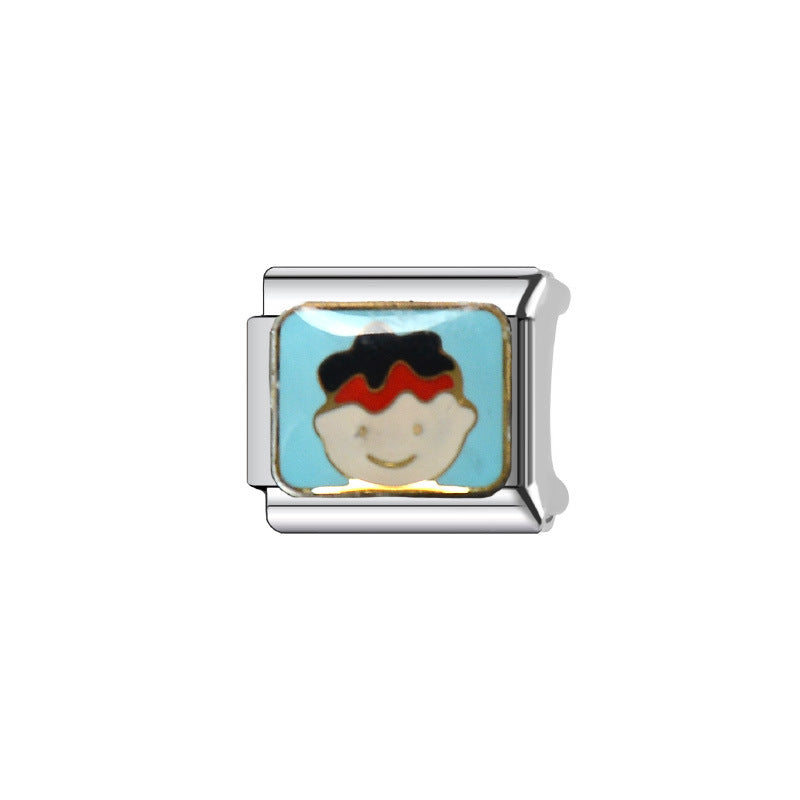 Wholesale Italian Charm Bracelet 9mm DIY Splicing Cartoon Anime Stainless Steel Composable Bracelet