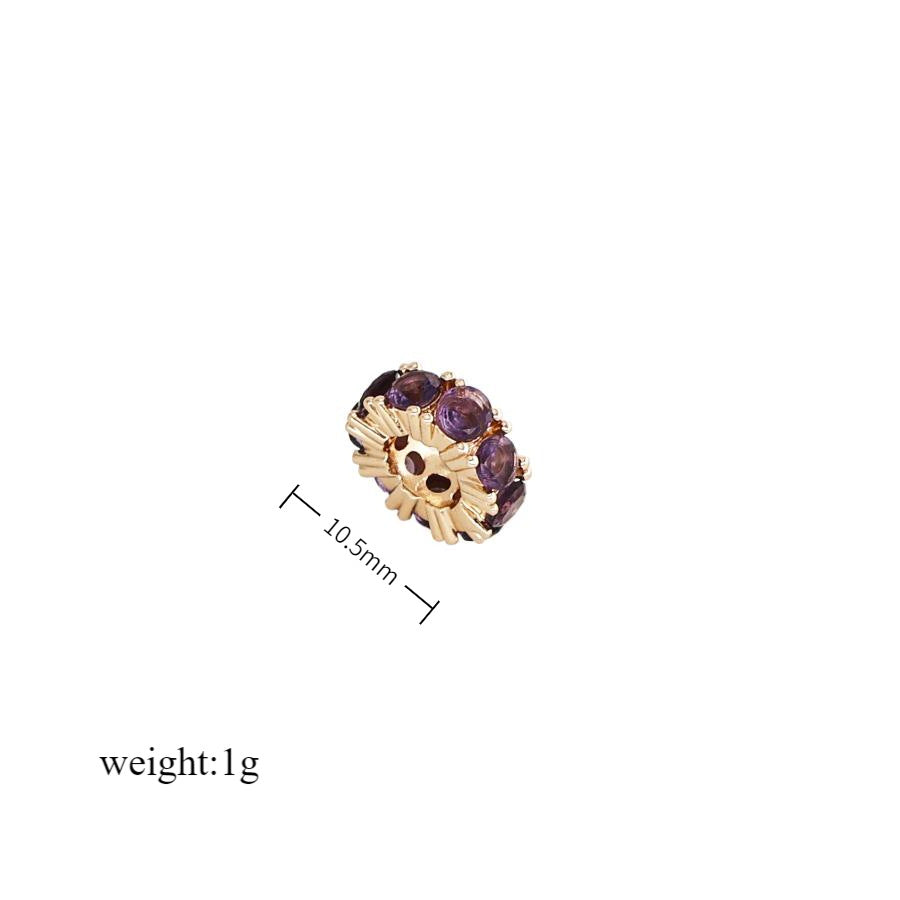 Wholesale Twelve Birthstone Round Hollow Pendant Birthstone Roller Zircon Accessories