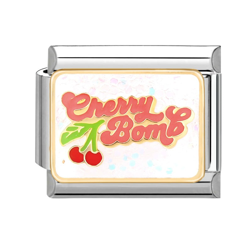 Wholesale 9mm Italian Charm Starter Bracelets DIY square Single Section Creative Stainless Steel Composable Bracelet