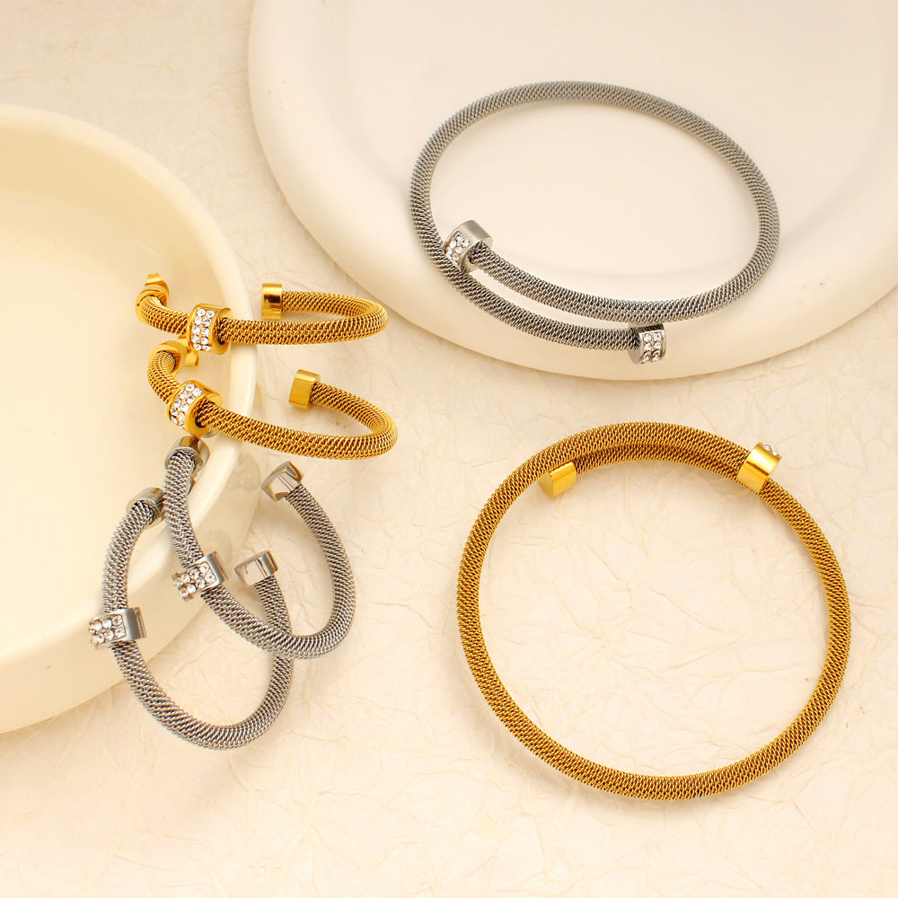 Wholesale Stainless Steel Open Bracelet C Shape Earrings ACC-BT-Yueshi007