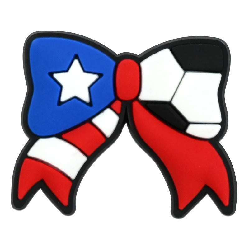 Wholesale Random 100pcs USA Football   PVC Soft Rubber Shoe Buckle Decoration