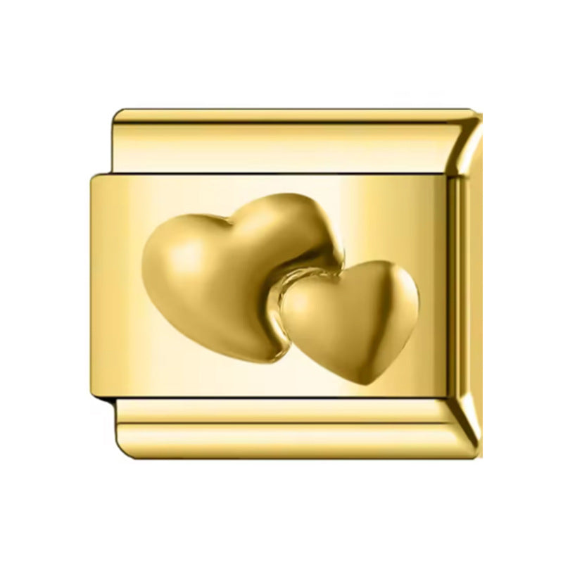 Wholesale Italian Charm Bracelet 9mm DIY Splicing Heart Star Stainless Steel Composable Bracelet