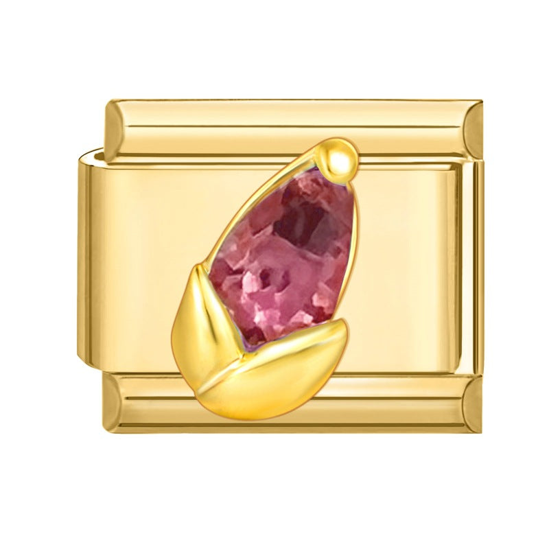 Wholesale Italian Charm Bracelet 9mm DIY Splicing Removable Stainless Steel Gold Base Moon Composable Bracelet