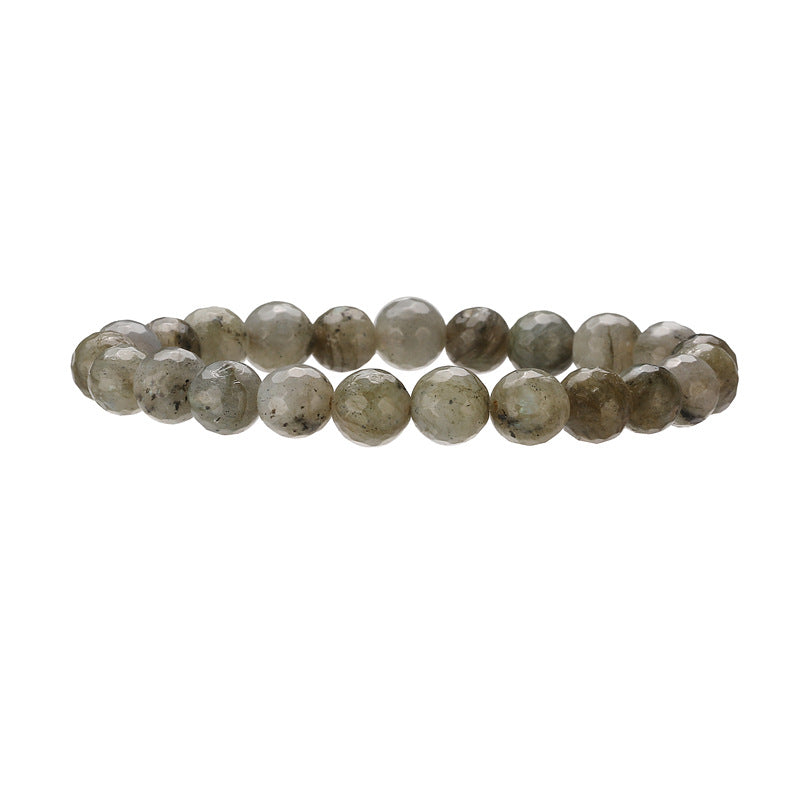 Wholesale Minimalist Faceted Natural Stone Beaded Bracelet With Pink Crystal Heart Charm Chic Unisex Jewelry Accessory For Wedding Gift And Boutique Resale