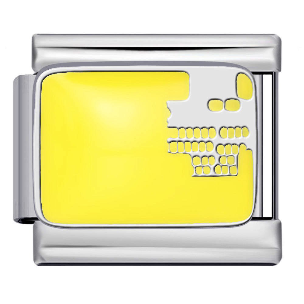 Wholesale 5pcs Italian Charm Bracelet 9mm DIY Splicing Colorful Pattern Stainless Steel Composable Bracelet