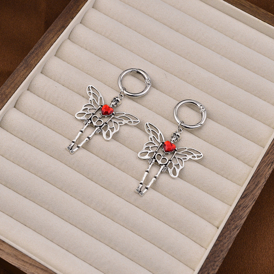 Wholesale human skeleton wing gemstone pendant Shoes Charms