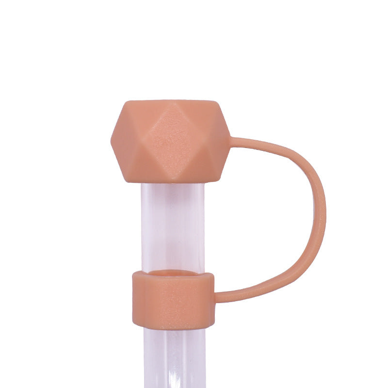 Wholesale 5pcs Candy Color Series 10mm PVC Soft Straw Tube Cap