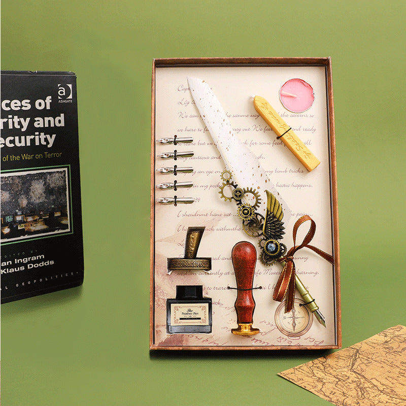 Wholesale retro feather pen suit  gift box