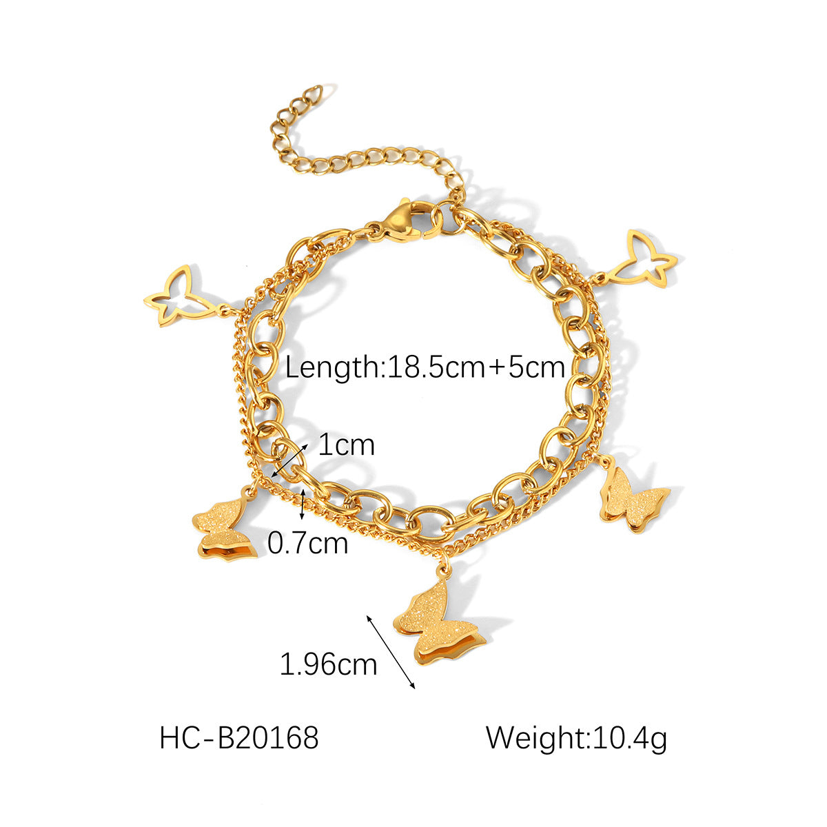 Wholesale 18k Gold Stainless Steel Double Layer Stacked Wear Bracelet