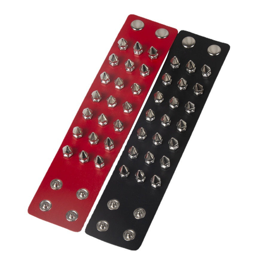 Wholesale Punk Style Exaggerated Pointy Rivet Bracelet Gothic Leather Bracelet ACC-BT-Jinl001