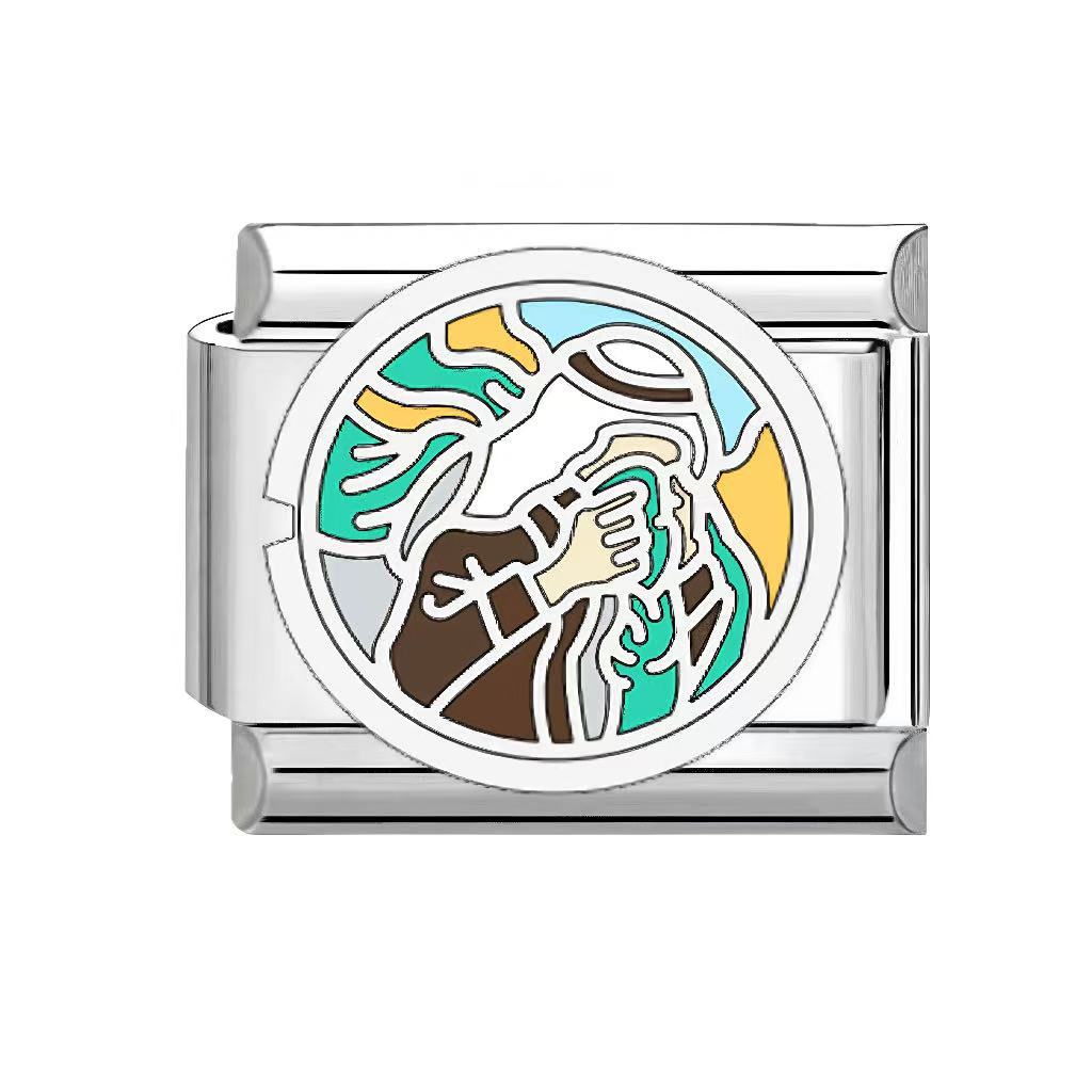 Wholesale Italian Charm Bracelet 9mm DIY Eastern style evil eye  Creative Stainless Steel Composable Bracelet