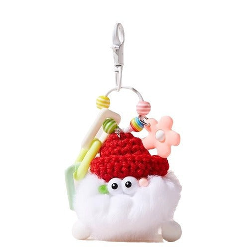Wholesale cute cartoon briquettes plush doll keychain