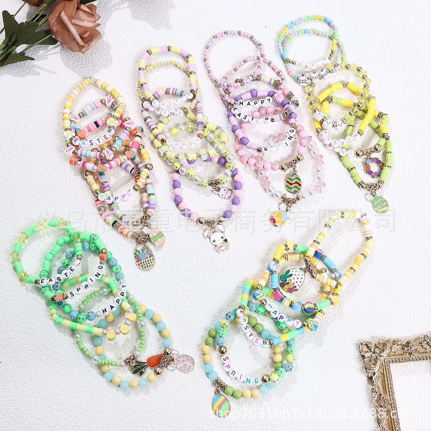 Wholesale  Easter Theme Bracelet Bunny Egg Bohemian Style Easter Bracelet