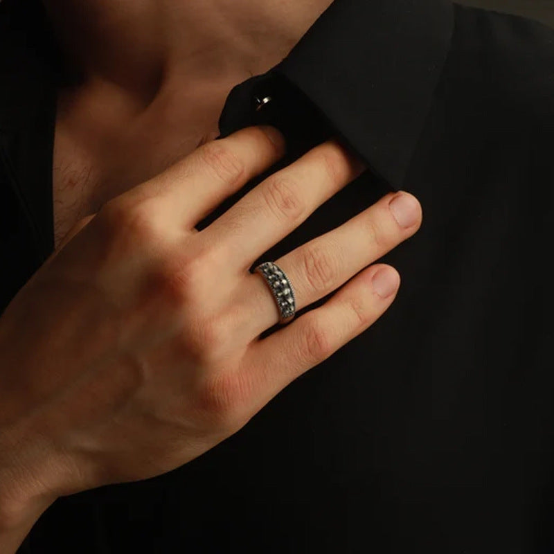 Wholesale Antique Silver Gothic Skull Vintage Couple Ring