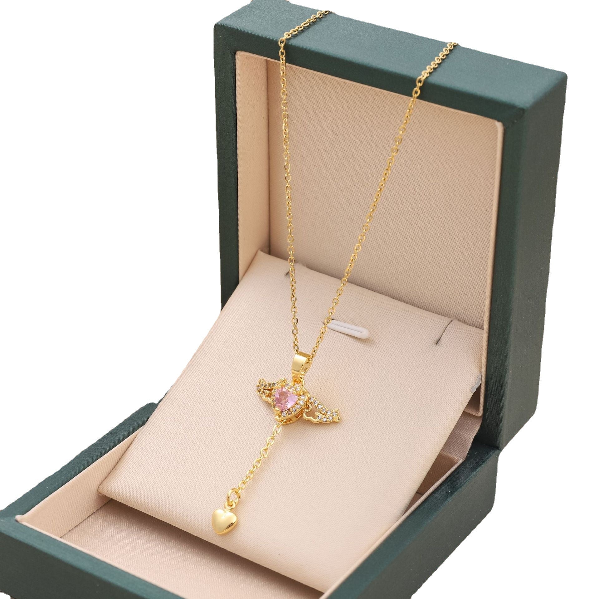 Wholesale Cupid Angel Wings Tassel Love Titanium Steel Necklace Collarbone Chain Choker Necklace ACC-NE-Chengy001