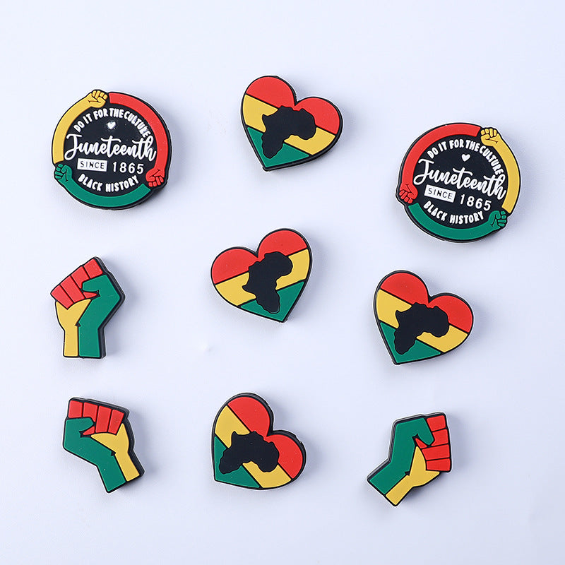 Wholesale 20pcs Juneteenth Silicone Focal Beads DIY Beaded Pen Accessories ACC-BDS-HeXing018