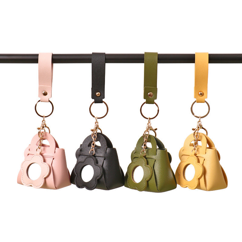 Wholesale Pink PU Purse Keychain with Mirror - Gift Bag Charm for Keys