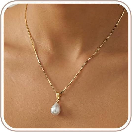 Wholesale Heart-Shaped Pearl Pendant Necklace Copper Fairy Style Fashion Accessory Gift