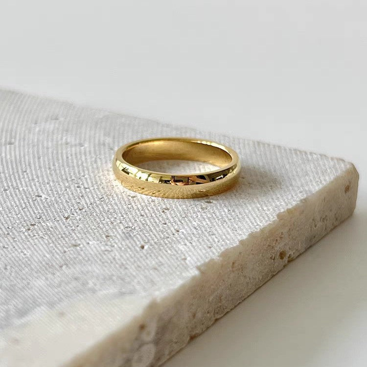 Wholesale Popular Simple Titanium Steel 4mm Spherical Plain Ring