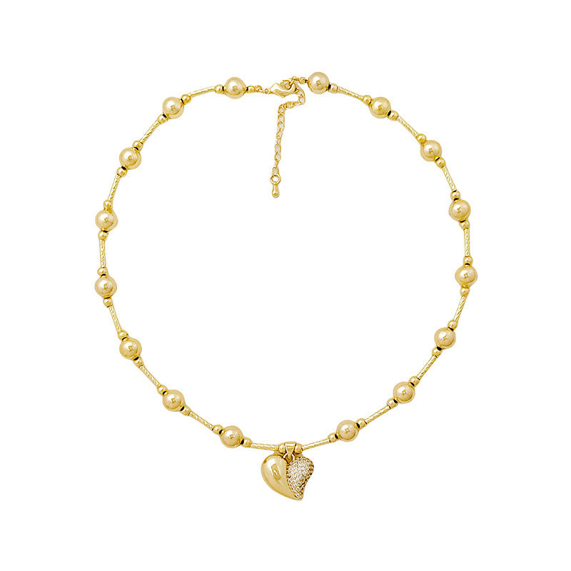 Wholesale  Heart Necklace Clavicle Chain Copper Plated 18K Heart Necklaces