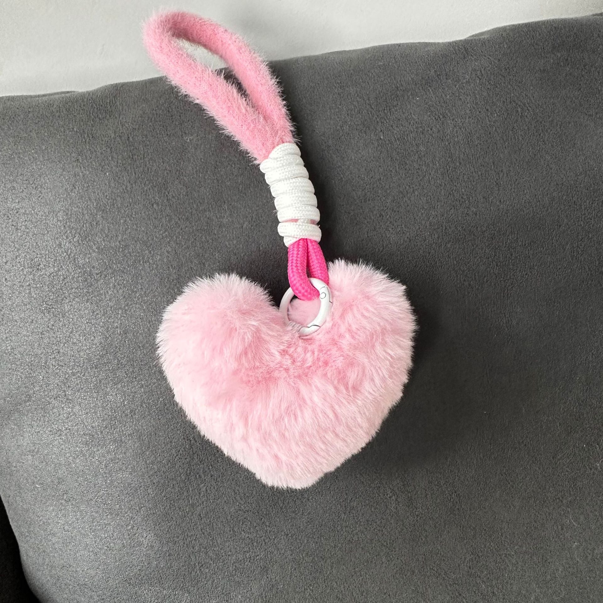 Wholesale Plush Hand Rope  Love Pendant Soft Cute Keychains