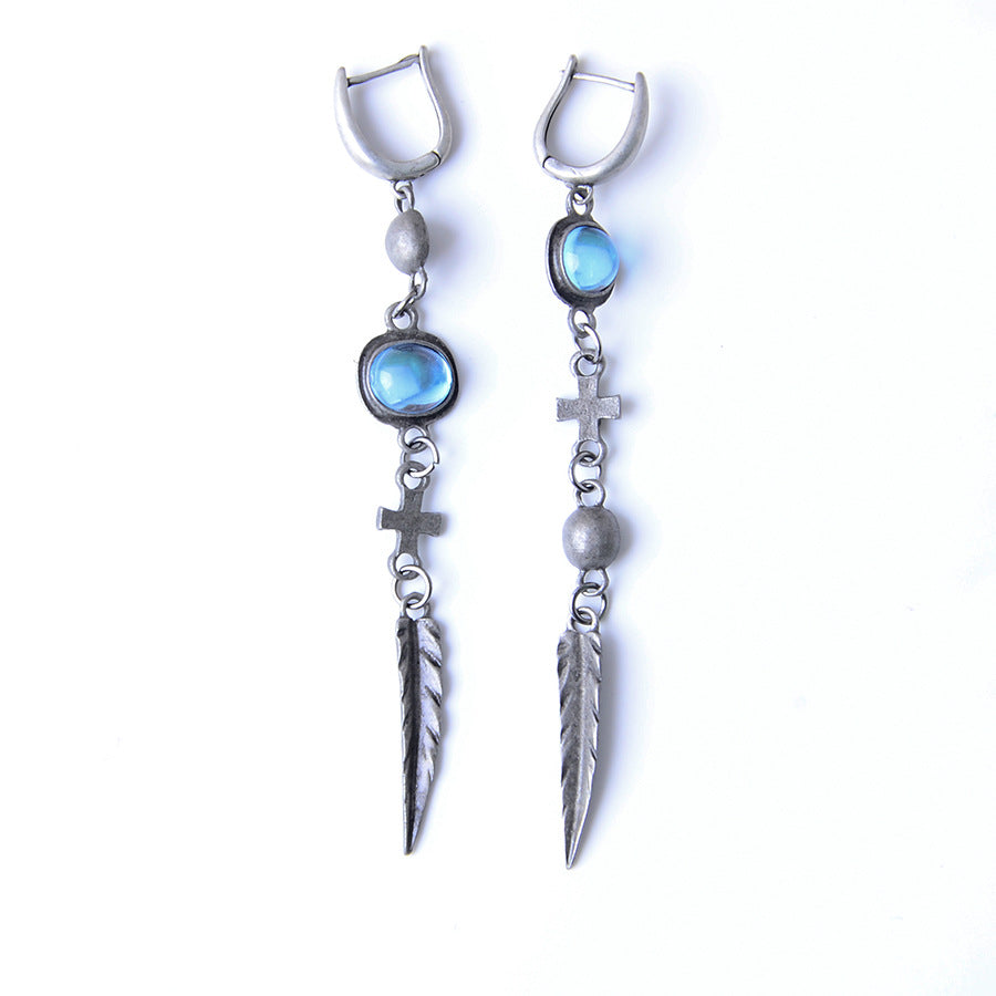 Wholesale Cross-Border Vintage Style Bohemian Tassel Feather Pendant Earrings Retro Elegant Earrings Jewelry for Women