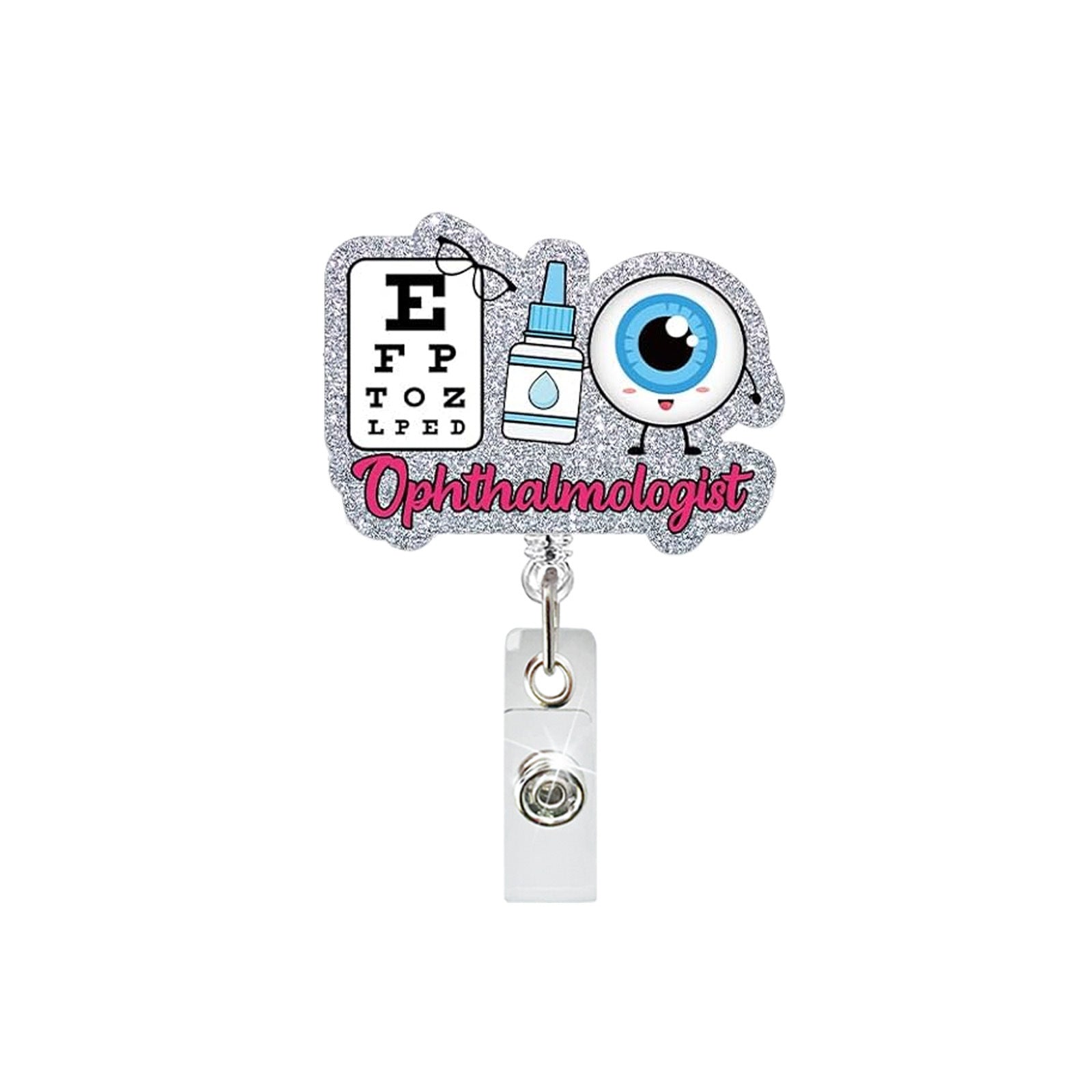 Wholesale Trendy Acrylic Retractable Rotating Badge Reel with Clip,  Boutique ID Badge Holder for Hospital Staff
