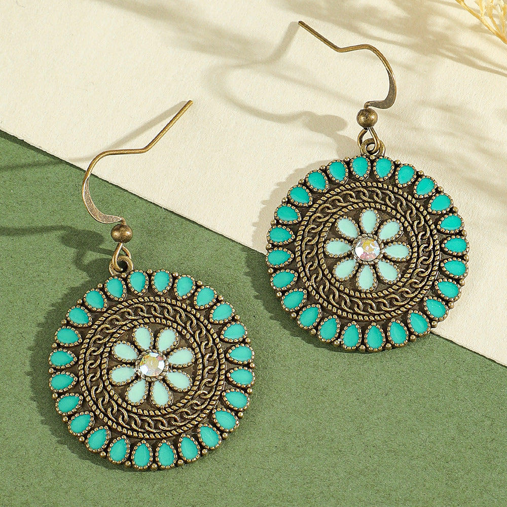 Wholesale Bohemian Green Forest Earrings Set,  Zinc Alloy Ethnic Style