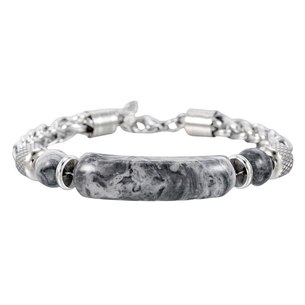 Wholesale Stainless Steel Turquoise Unisex Bracelet Vintage Chain Fashion Accessory for Everyday Wear