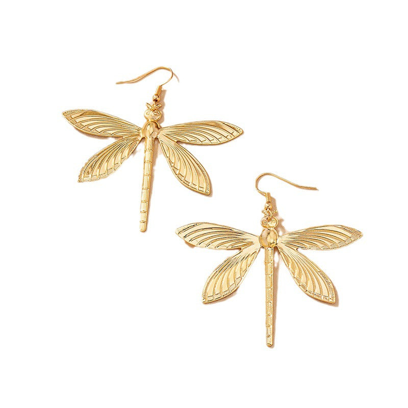 Wholesale Trendy Dragonfly Earrings For Women Alloy Animal Earrings Fashion Jewelry Accessory Boutique Resale