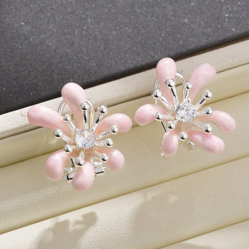 Wholesale daisy petal ear clip temperament earrings