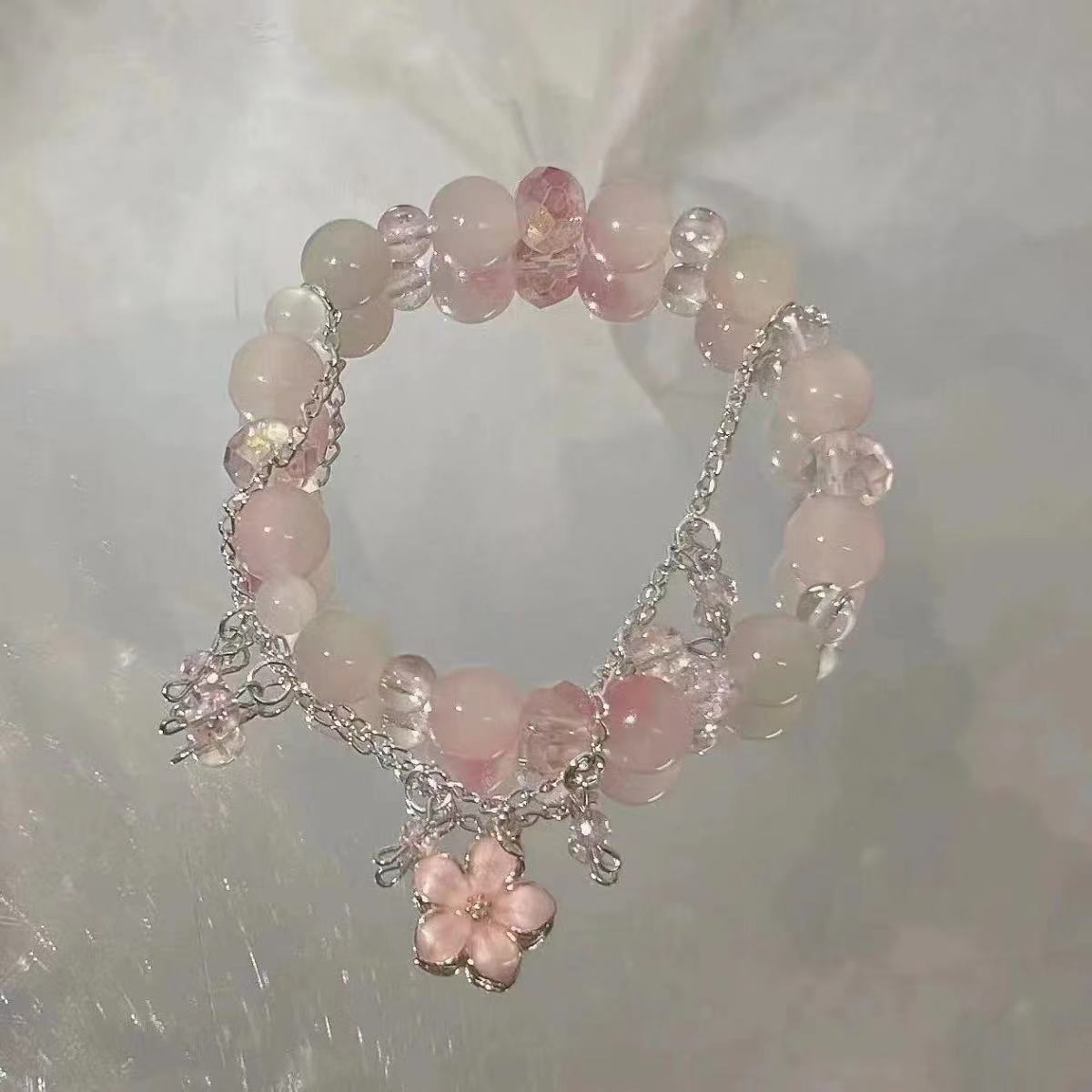Wholesale  Small Peach Blossom Beaded Bracelet