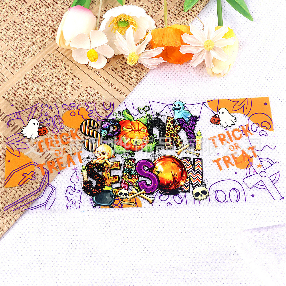 Wholesale Cartoon UV  16oz transfer stickers crystal stickers tear film leaving words crystal stickers glass stickers