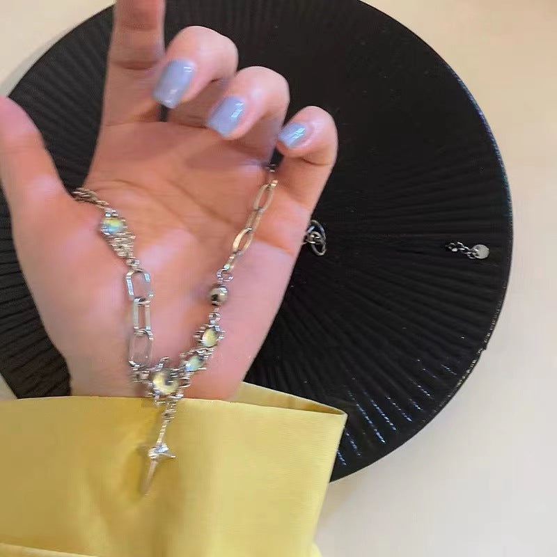 Wholesale Moonstone Cross Titanium Steel Necklaces