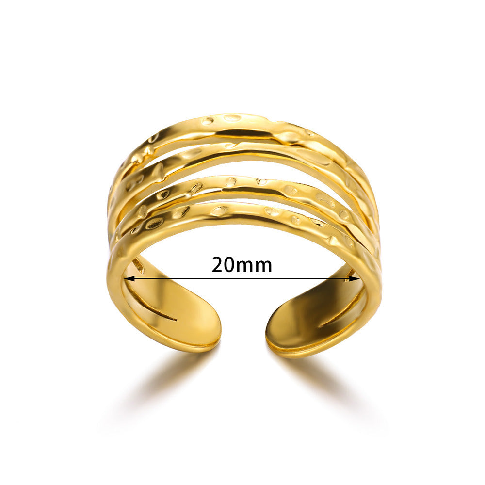 Wholesale  Light Luxury Stainless Steel 18k Gold Plated Ring