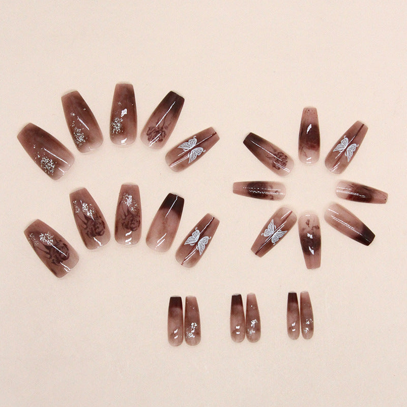 Wholesale 24 Pieces/box Rose Butterfly Nails Kits Nail Stickers