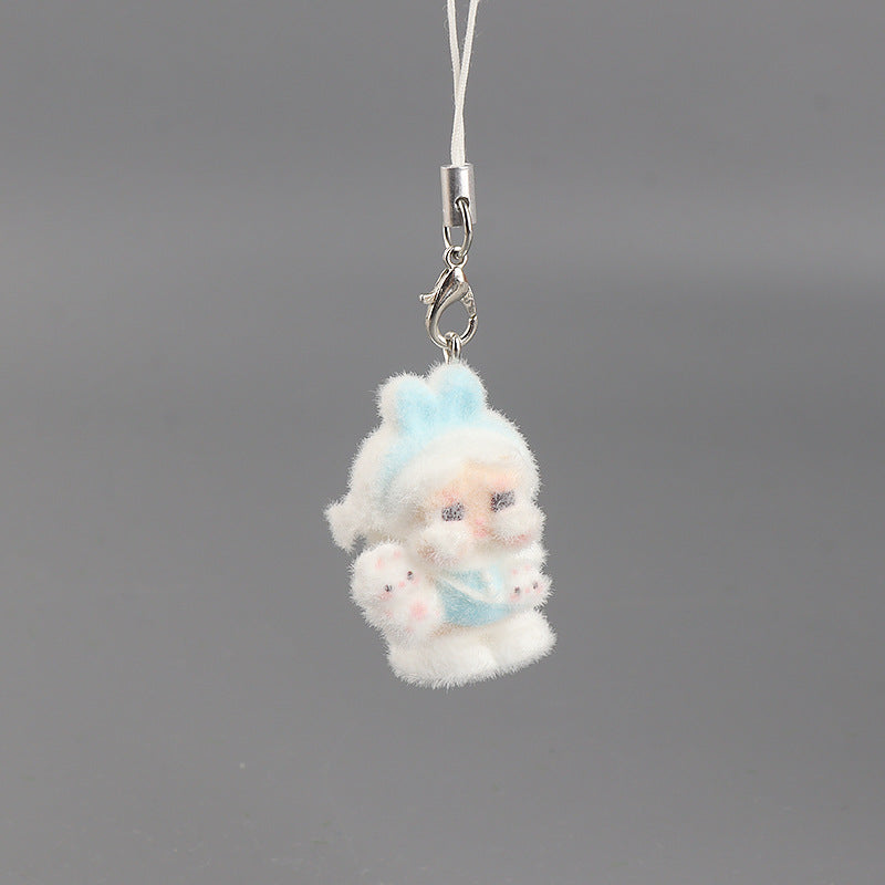 Wholesale Creative flocked  keychain