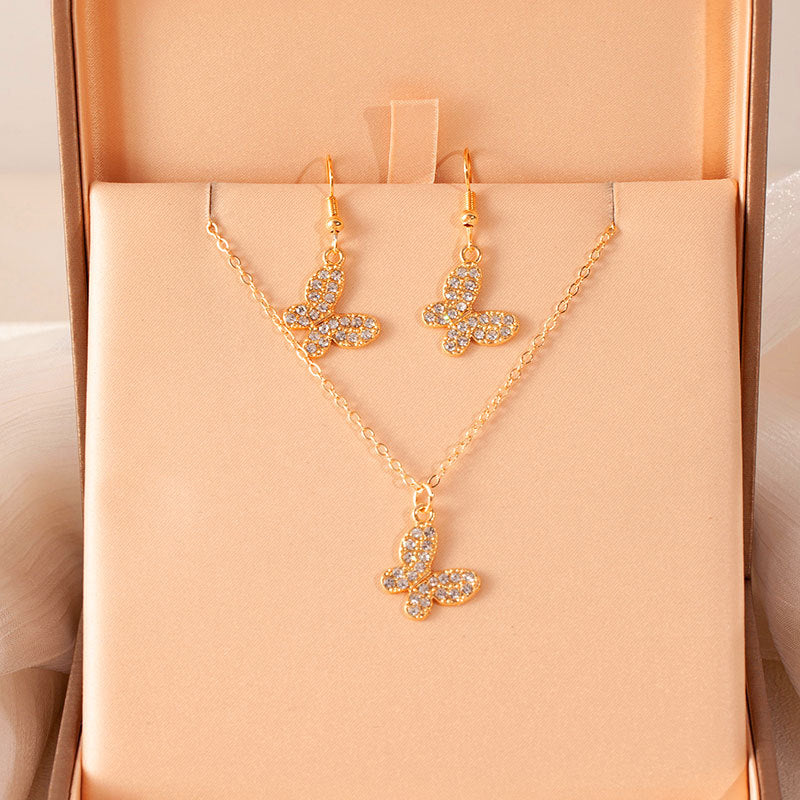 Wholesale Love Butterfly Clavicle Chain Ear Hook  Necklace