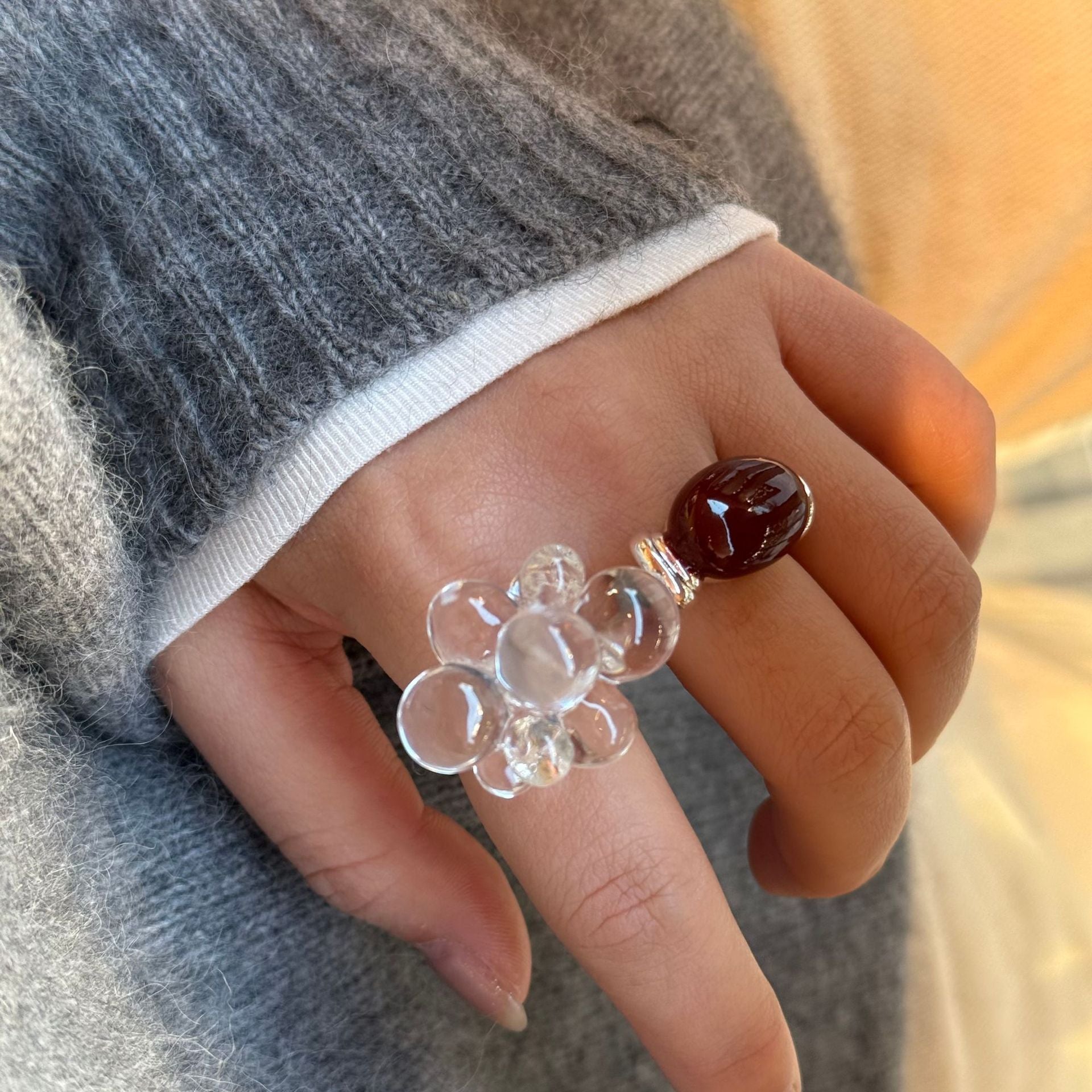 Wholesale Oval Drip Oil Finish Ring Trendy Fashion Accessory for Everyday Wear and Gift