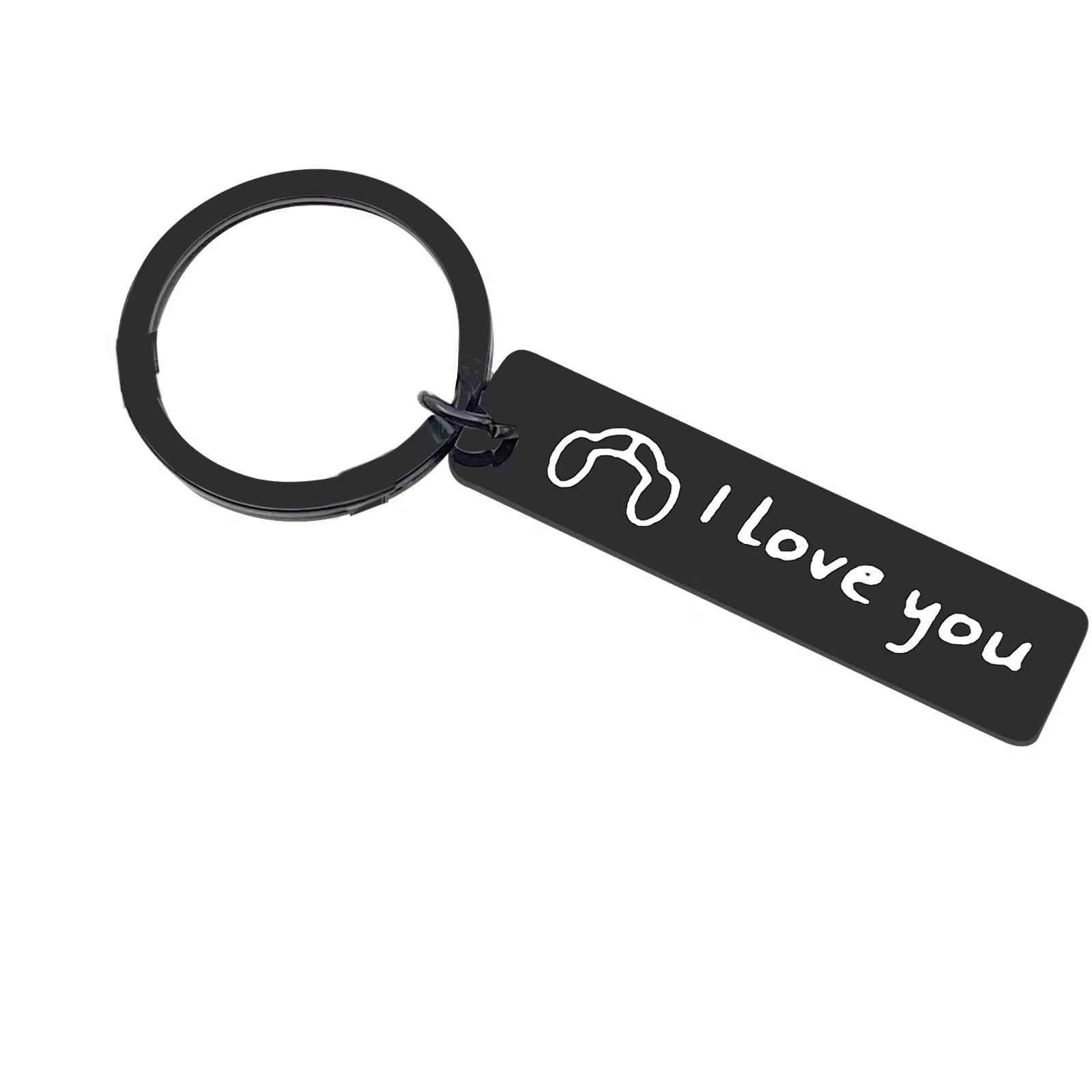 Wholesale 304 Stainless Steel Laser Engraved Couple Keychain Stylish Gift For Boutique Resale