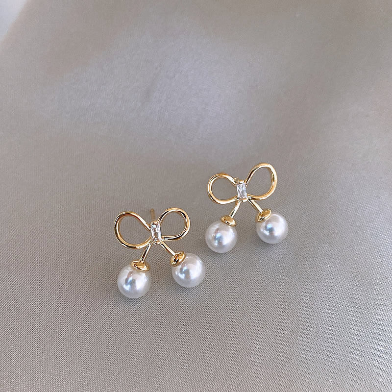 Wholesale Bow Pearl Earrings