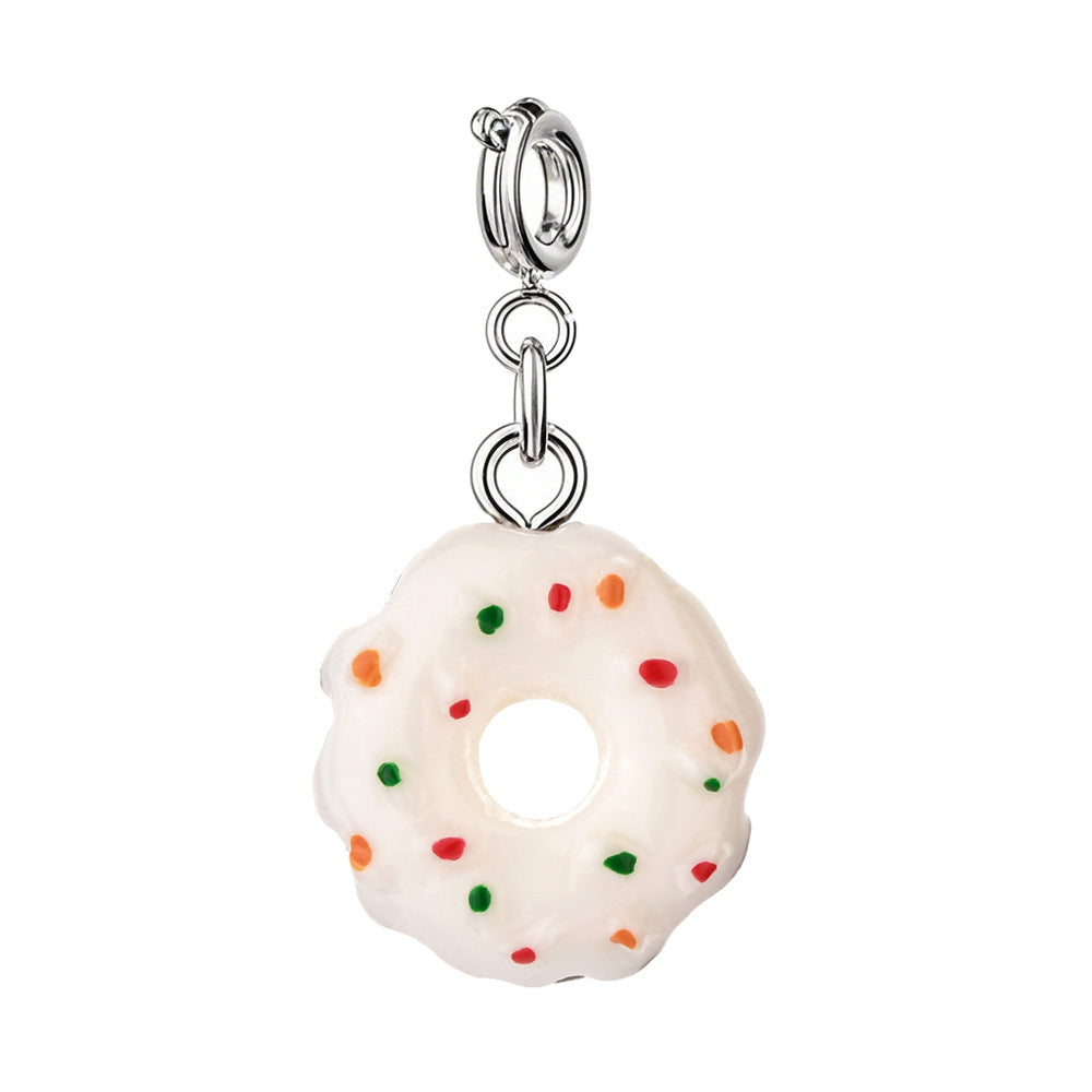 Wholesale DIY Jewelry Accessories Alloy Oil Dripping Holiday Style Pizza Donut Charms