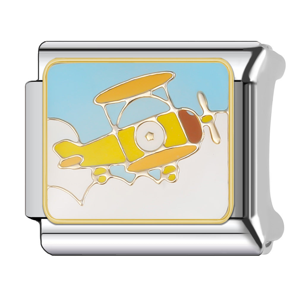 Wholesale Italian Charm Bracelet 9mm DIY Splicing Creative Pattern Stainless Steel Composable Bracelet