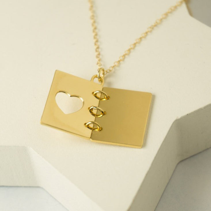 Wholesale Stainless steel  Love Couple Opening and Closing Commemorative Album Necklace