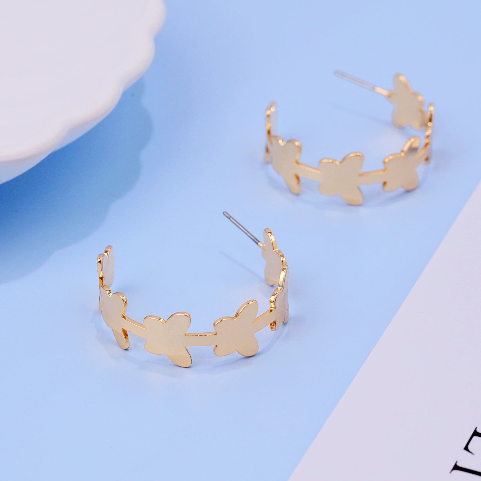 Wholesale vintage butterfly hoop earrings