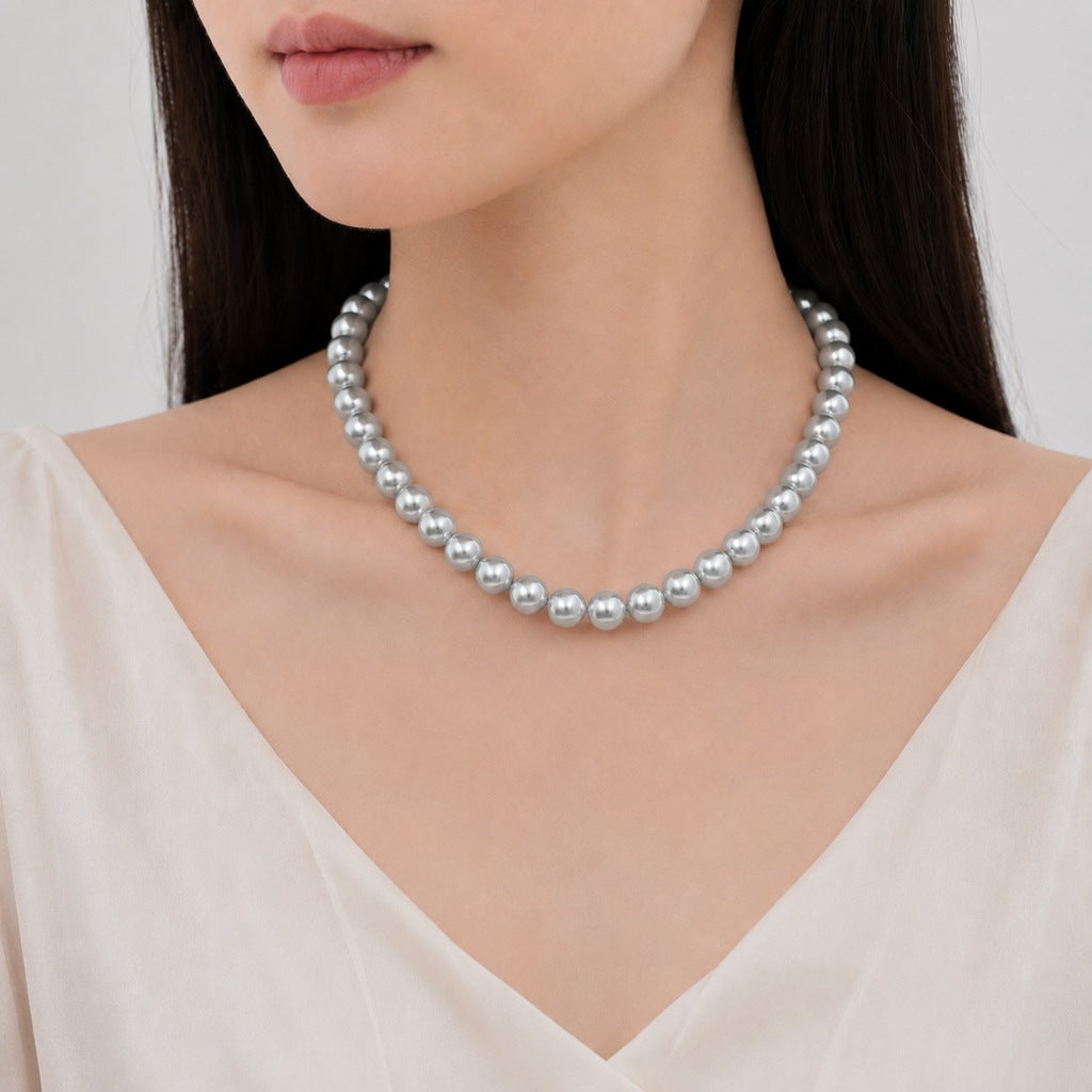 Wholesale Stylish White Faux Pearl Necklace For Women Elegant Cheongsam Collarbone Chain Gift Jewelry Accessory