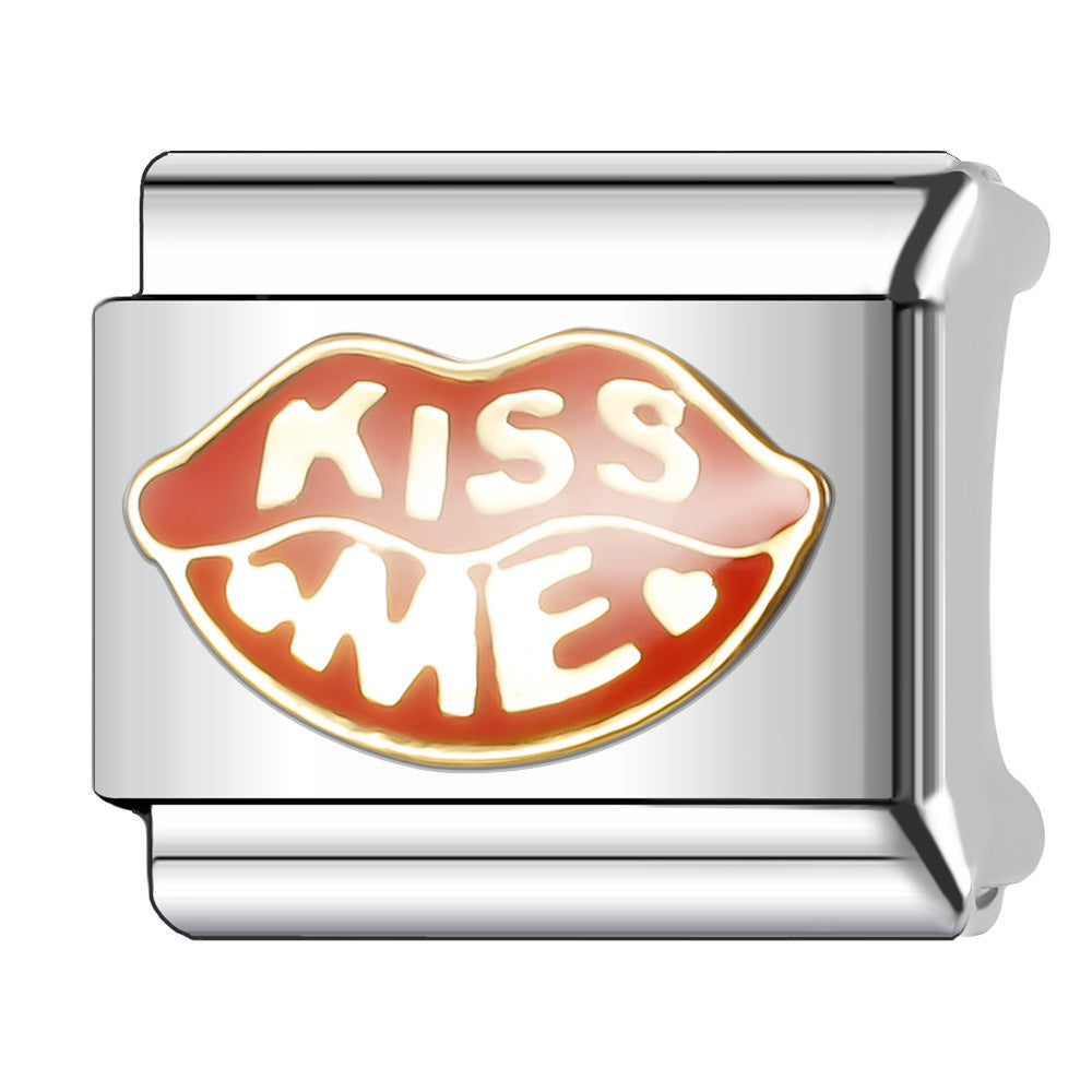 Wholesale Italian Charm Bracelet 9mm DIY Splicing Creative Pattern Stainless Steel Composable Bracelet