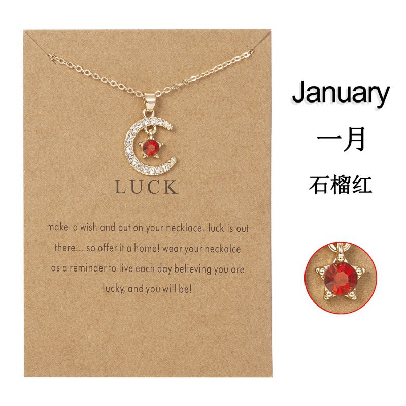 Wholesale Month Necklace December Star Pendant Necklace ACC-NE-Chuya002