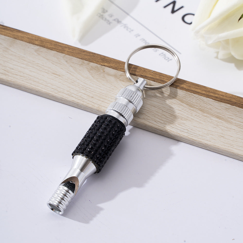 Wholesale Rhinestone Aluminum Whistle Outdoor Keychain ACC-KC-ZhiYa033